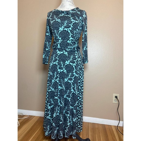 Boden Dresses & Skirts - Boden Anna Dress Faux Wrap Floral Fleur Teal Blue Size 6L